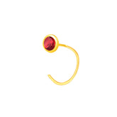 22K Yellow Gold Assorted Small Maroon Nose Pin with Wire with gold weight of 0.11g